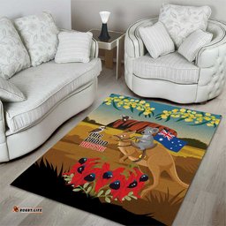 26 January One Proud Aussie Area Rug Kangaroo and Koala Happy Australia Day LT9