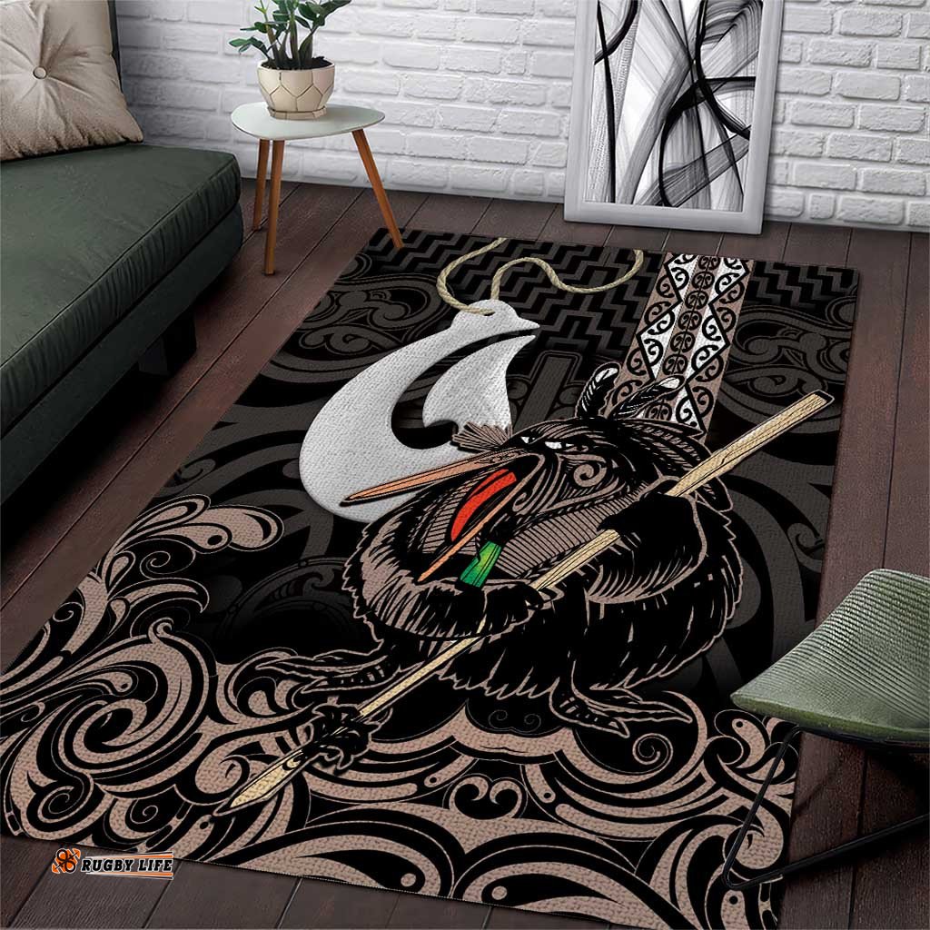 Aotearoa Hei Matau Area Rug Haka Kiwi Mix Maori Mangopare LT14
