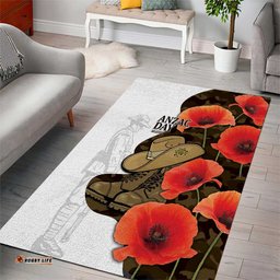 Australia ANZAC Day Area Rug Boots And Slouch Hat Lest We Forget LT14