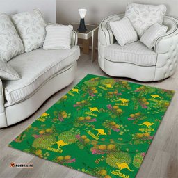 Australia Billy Buttons Area Rug Aussie Pycnosorus Kangaroo Seamless Style LT14