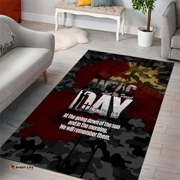 Australia ANZAC Day Area Rug We Will Remember Them Poppy Camouflage LT14