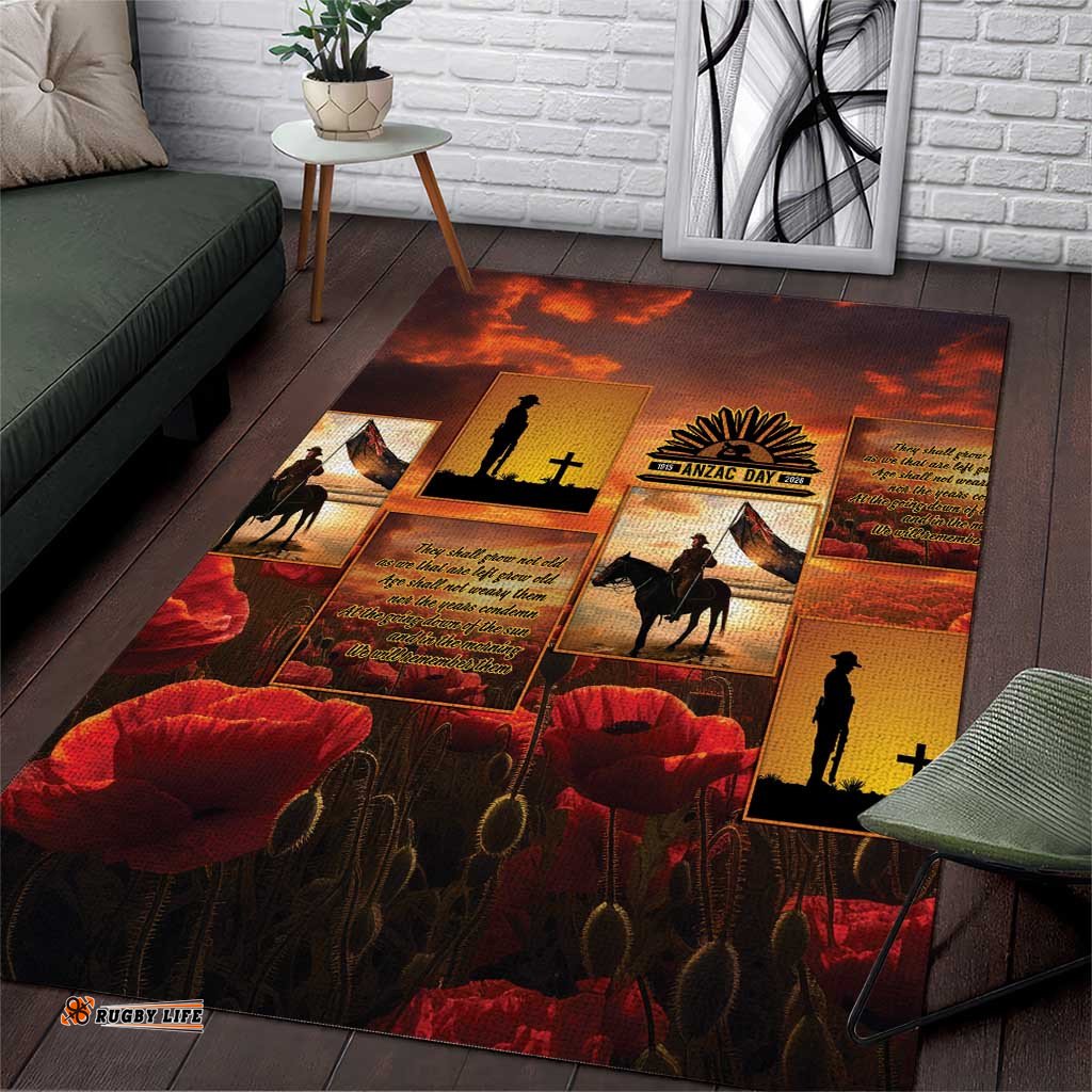 ANZAC Day Film Reel Lest We Forget Area Rug Australia NZ Memorial LT9