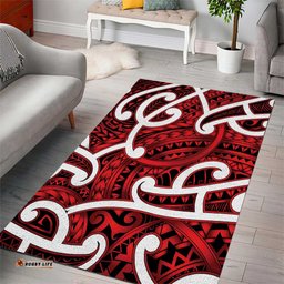 Aotearoa Maori Kowhaiwhai Area Rug Whero Puhoro and Patiki LT9