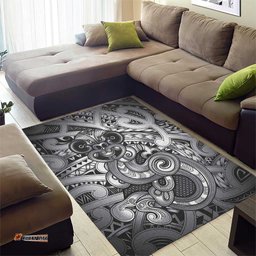 Aotearoa Maori Hei Tiki Area Rug Kiwikiwi Kowhaiwhai Puhoro Motif LT9