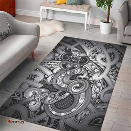 Aotearoa Maori Hei Tiki Area Rug Kiwikiwi Kowhaiwhai Puhoro Motif LT9