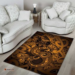 Aotearoa Maori Hei Tiki Area Rug Koura Kowhaiwhai Puhoro Motif LT9