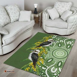 Aussie Kokaburra Golden Wattle Area Rug Aboriginal with National Color LT9