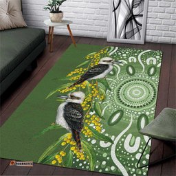 Aussie Kokaburra Golden Wattle Area Rug Aboriginal with National Color LT9