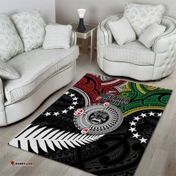 Aotearoa and Cook Islands Mo Te Tiriti Area Rug New Zealand Honour The Treaty Ake!Ake!Ake! LT9