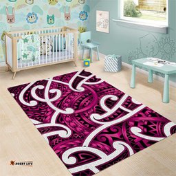 Aotearoa Maori Kowhaiwhai Area Rug Mawhero Puhoro and Patiki LT9
