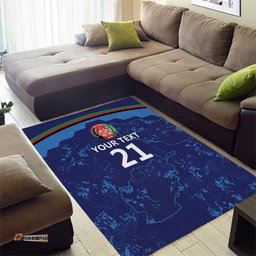 Afghan Atalans Cricket Custom Area Rug Afghanistan Map with Sporty Style LT9