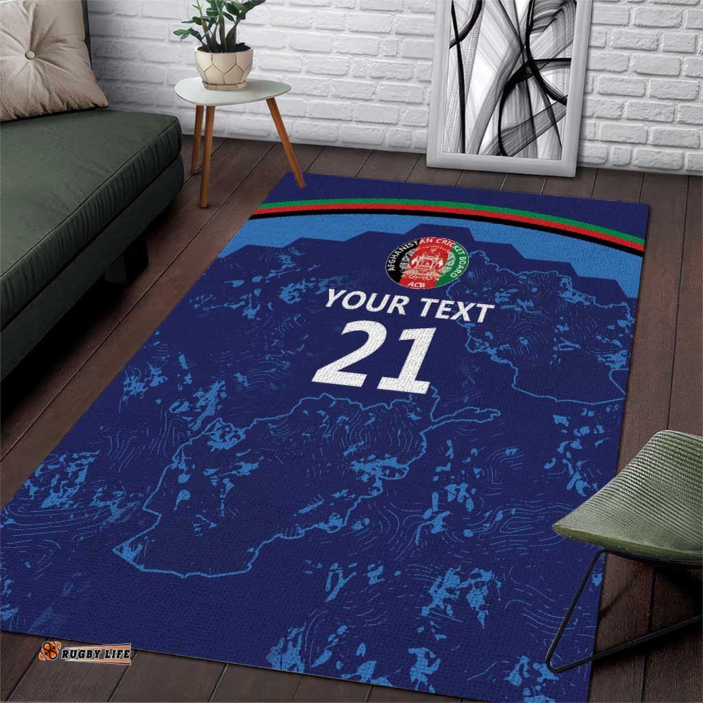 Afghan Atalans Cricket Custom Area Rug Afghanistan Map with Sporty Style LT9