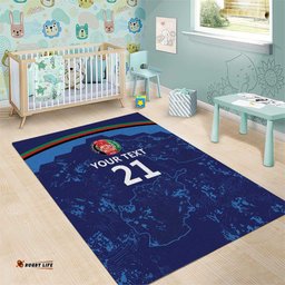 Afghan Atalans Cricket Custom Area Rug Afghanistan Map with Sporty Style LT9