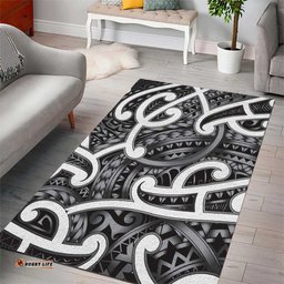 Aotearoa Maori Kowhaiwhai Area Rug Kiwikiwi Puhoro and Patiki LT9