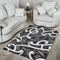 Aotearoa Maori Kowhaiwhai Area Rug Kiwikiwi Puhoro and Patiki LT9