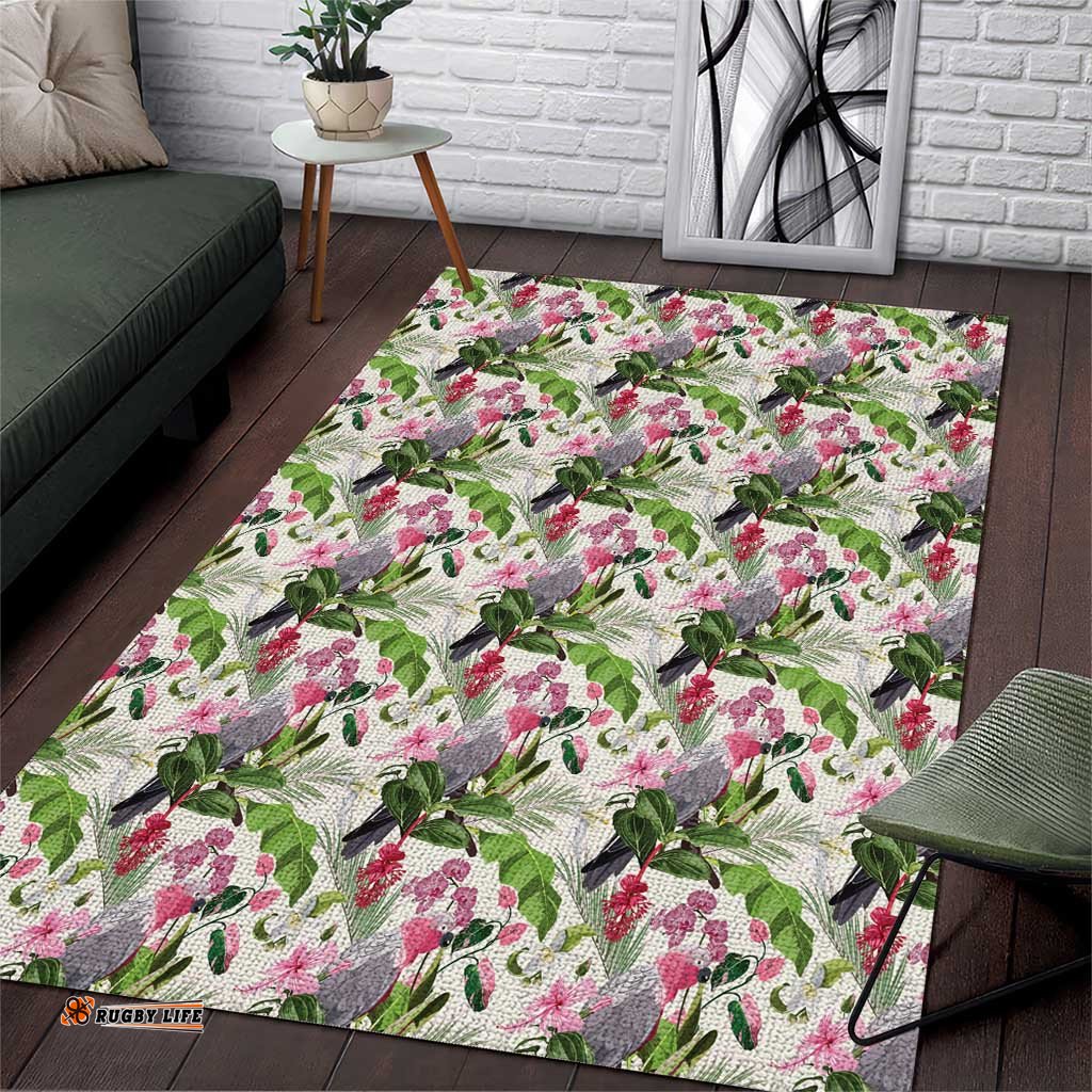 Aussie Pink Cockatoo Flowers Seamless Pattern Area Rug LT9