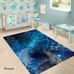 Aotearoa Taniko Matariki Area Rug Cosmic Blue LT7