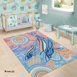 Aussie NAIDOC Week Pastel Area Rug Dreaming Whales LT7
