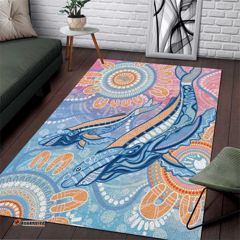 Aussie NAIDOC Week Pastel Area Rug Dreaming Whales LT7