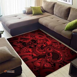 Aotearoa Maori Hei Tiki Area Rug Whero Kowhaiwhai Puhoro Motif LT9