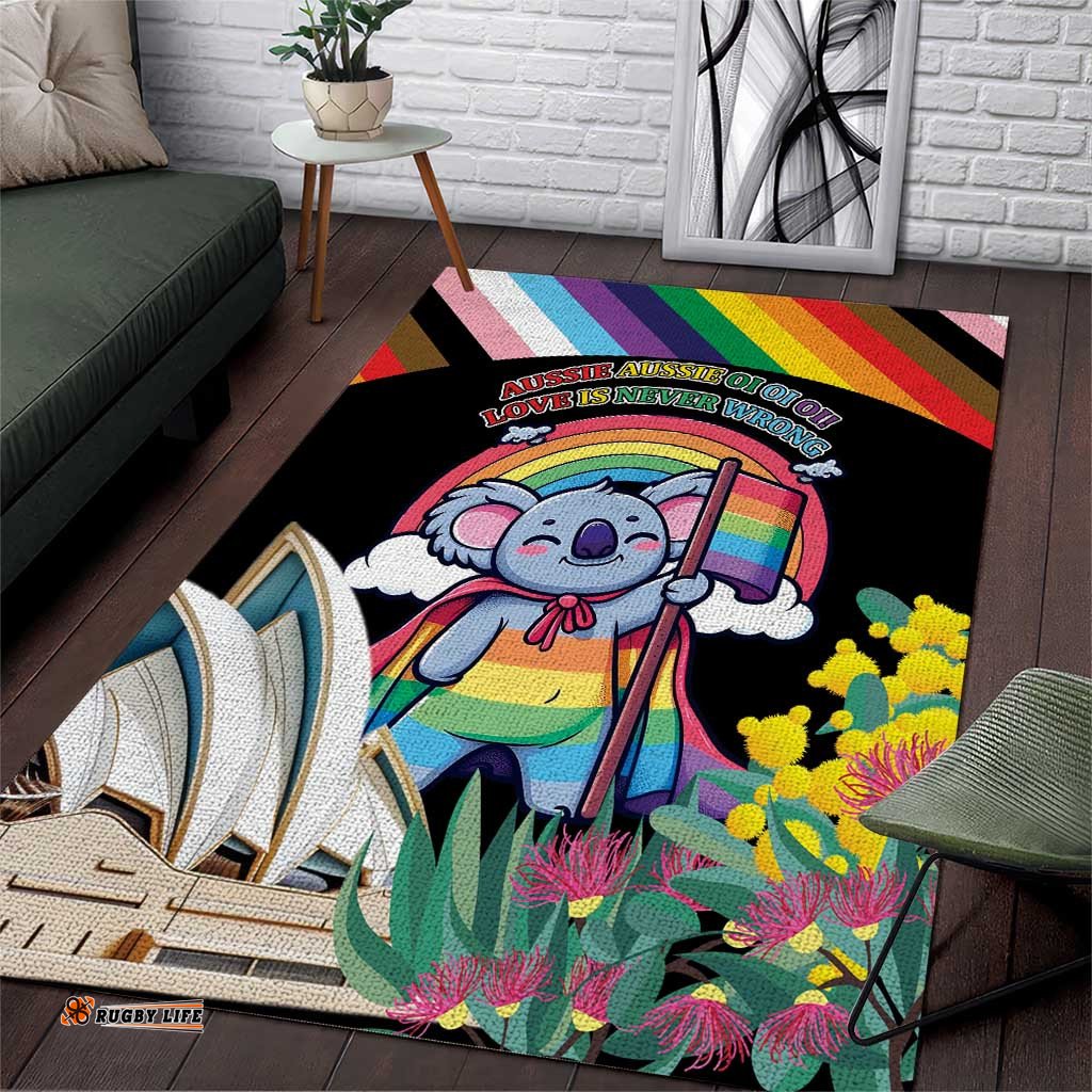 Aussia Pride Month Rainbow Koala Area Rug LT9