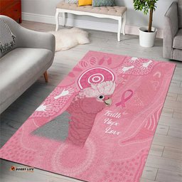 Australia Breast Cancer Awareness Area Rug Galah Faith Hope Love Pink Month LT14