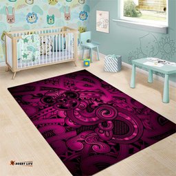 Aotearoa Maori Hei Tiki Area Rug Mawhero Kowhaiwhai Puhoro Motif LT9
