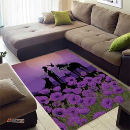 Australia ANZAC Animal Heroes Area Rug Purple Poppies LT7