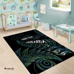 Aotearoa Personalized Lawn Bowls Maori Area Rug New Zealand Paua Shell Tribal Silver Fern LT7