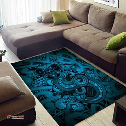 Aotearoa Maori Hei Tiki Area Rug Kikorangi Kowhaiwhai Puhoro Motif LT9