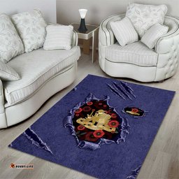 ANZAC Day Area Rug Poppy Flowers Ripped Fabric Effect DT05