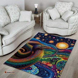 Aboriginal Dreamtime Rainbow Serpent Area Rug LT9