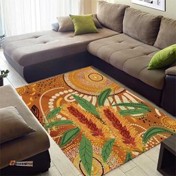Australia Bottlebrush Area Rug Callistemon Aussie Native Flowers Indigenous Art LT14