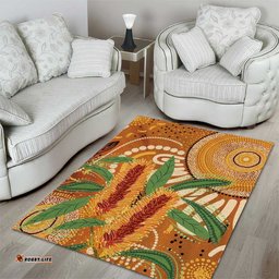Australia Bottlebrush Area Rug Callistemon Aussie Native Flowers Indigenous Art LT14