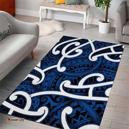 Aotearoa Maori Kowhaiwhai Area Rug Kikorangi Puhoro and Patiki LT9