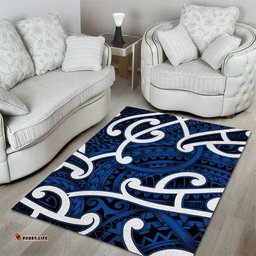 Aotearoa Maori Kowhaiwhai Area Rug Kikorangi Puhoro and Patiki LT9
