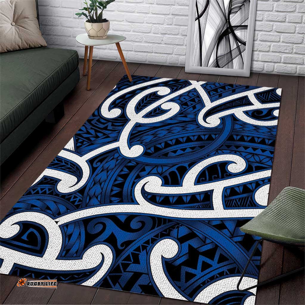 Aotearoa Maori Kowhaiwhai Area Rug Kikorangi Puhoro and Patiki LT9