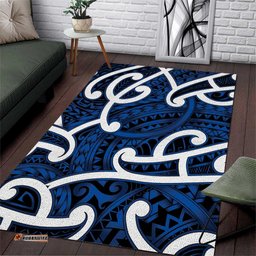 Aotearoa Maori Kowhaiwhai Area Rug Kikorangi Puhoro and Patiki LT9
