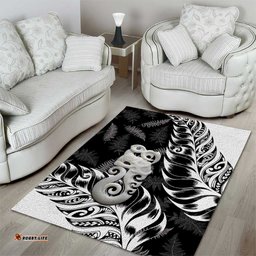 Aotearoa Manaia NZ Maori Silver Fern Area Rug LT14