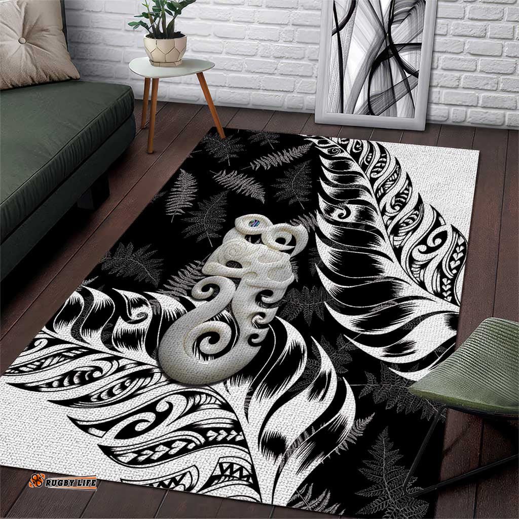 Aotearoa Manaia NZ Maori Silver Fern Area Rug LT14
