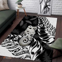 Aotearoa Manaia NZ Maori Silver Fern Area Rug LT14