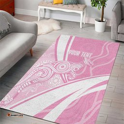 Australia Bowls Personalised Indigenous Pink Round Area Rug LT7