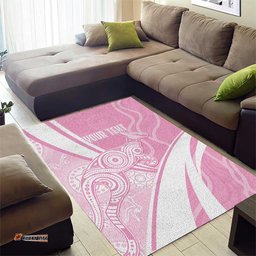 Australia Bowls Personalised Indigenous Pink Round Area Rug LT7