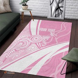 Australia Bowls Personalised Indigenous Pink Round Area Rug LT7