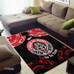 Aotearoa Toitu Te Tiriti Area Rug Haka Tiki Honour The Treaty LT14