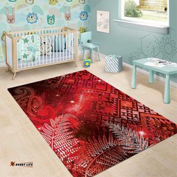 Aotearoa Taniko Matariki Area Rug Cosmic Red LT7