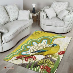 Australia Rock Parrot Area Rug Kangaroo Paws Indigenous Art LT14