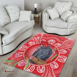 Australia Gang-gang Cockatoo Christmas Area Rug Eucalyptus Blossoms Aboriginal Merry Xmas LT14