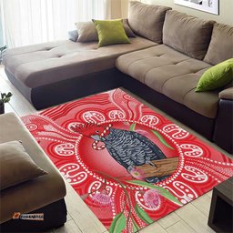 Australia Gang-gang Cockatoo Christmas Area Rug Eucalyptus Blossoms Aboriginal Merry Xmas LT14