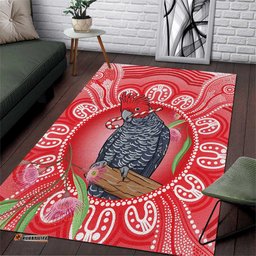Australia Gang-gang Cockatoo Christmas Area Rug Eucalyptus Blossoms Aboriginal Merry Xmas LT14